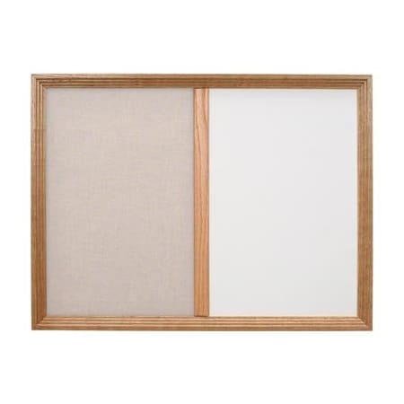 Decor Wood Combo Board,36x24,Cherry/White Porcelain & Rubber